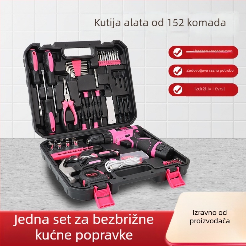Help 152-djelni set alata od karbonske čelika za kućnu upotrebu u kutiji
