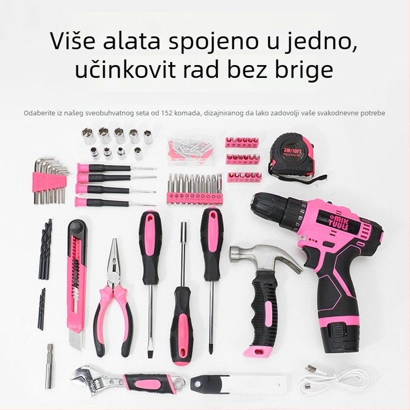 Help 152-djelni set alata od karbonske čelika za kućnu upotrebu u kutiji