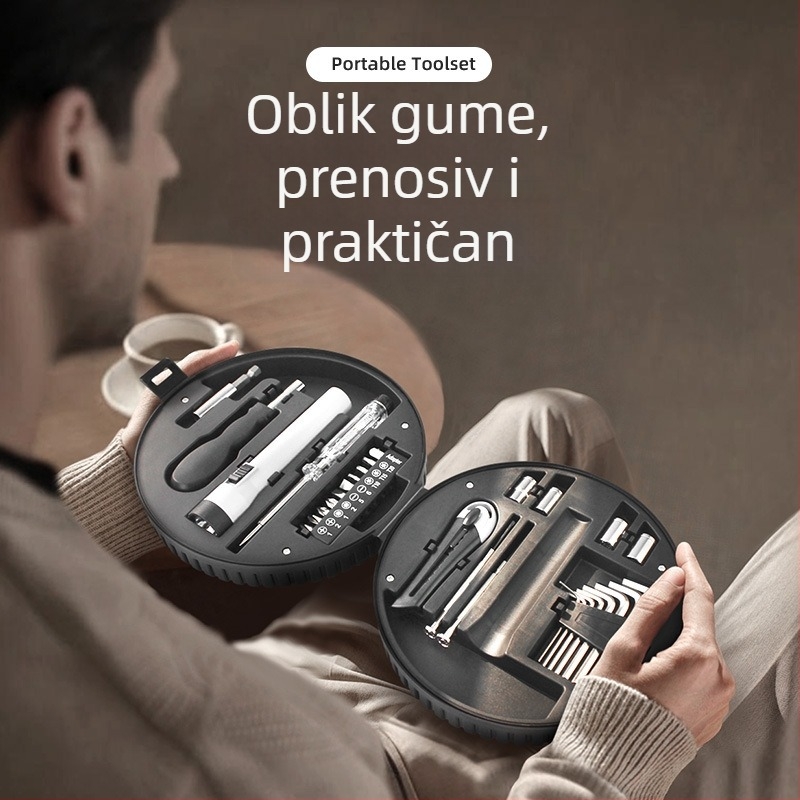 TOOHM Set alata za kućnu upotrebu, 29 komada, od karbonske čelika, za kućnu upotrebu, putovanja i održavanje