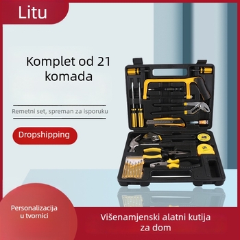 Rio Tinto 21-dijelni set alata od čelika s integriranom kutijom za električare, višenamjenski set ključeva i utora za kućnu uporabu