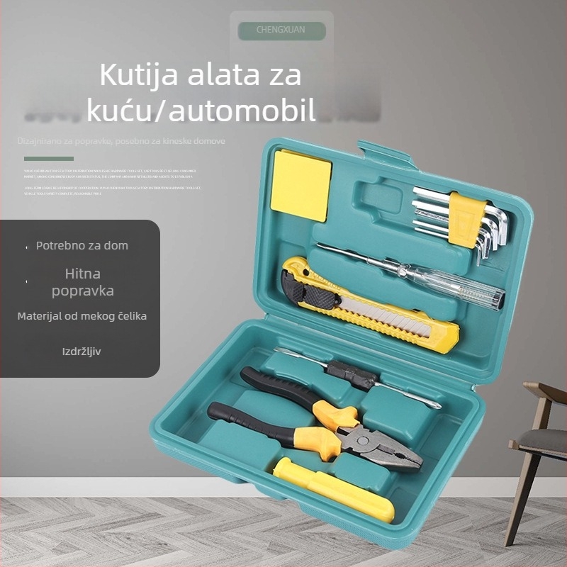 Set alata u kutiji od legirane čelika za automobil i kućnu upotrebu, neto težina 1000 g