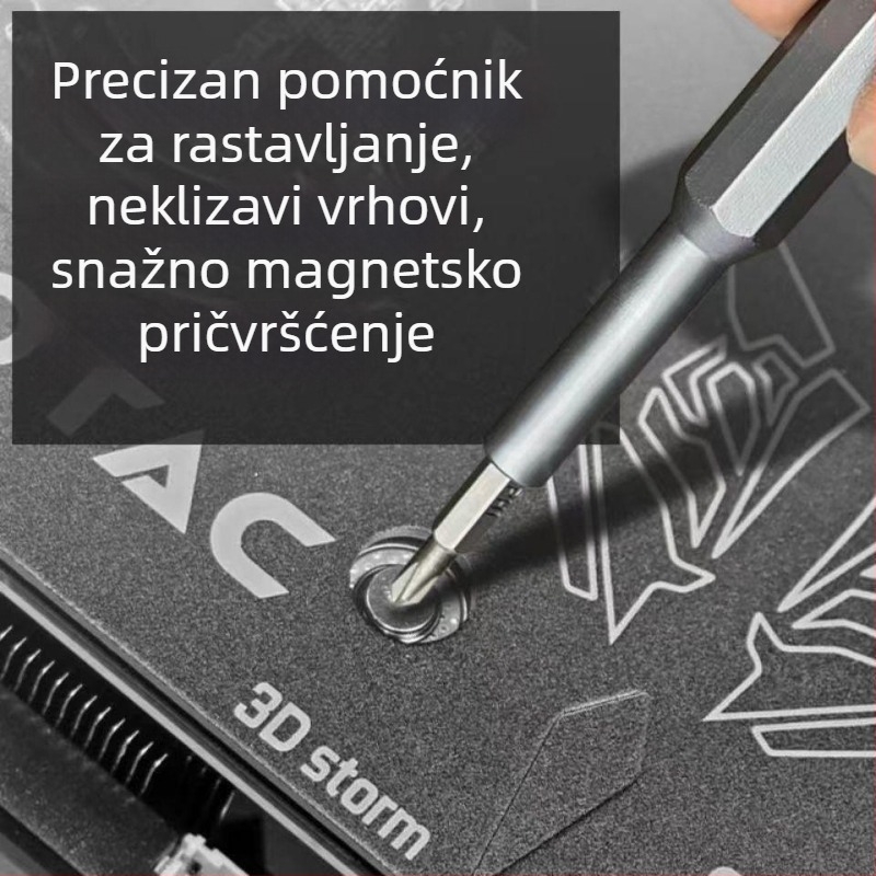 24-dijelni set odvijača od karbonskog čelika za popravak računala, mobitela i tableta uz odvojive male vijke