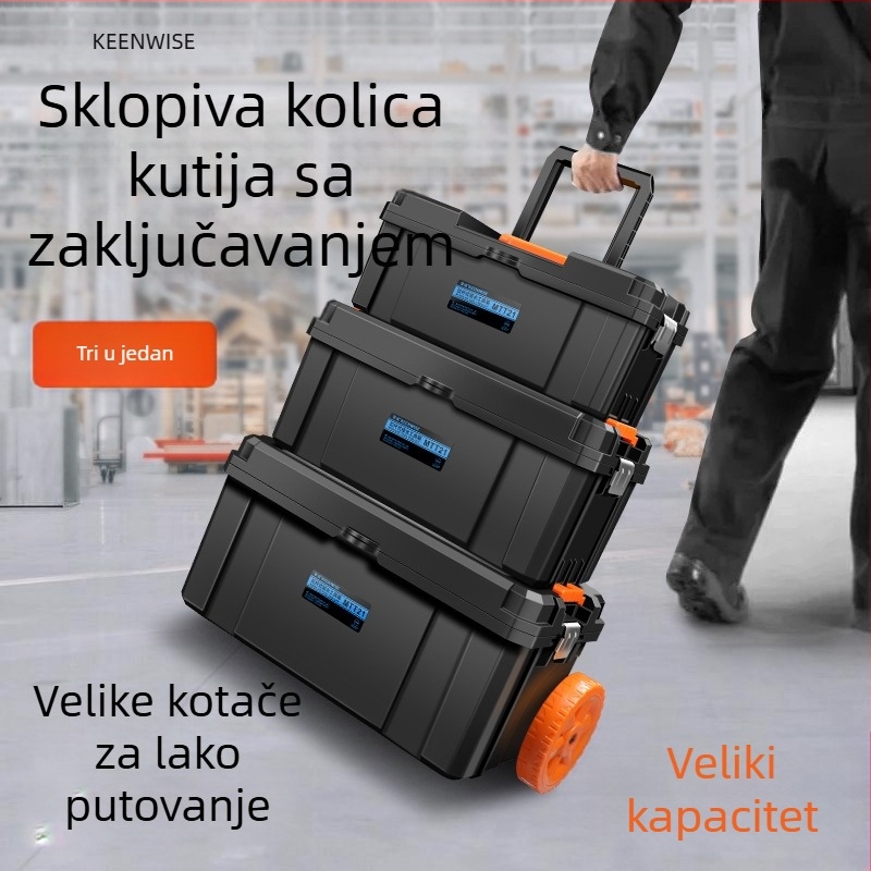 Qingwei Kolica kutija alata – Slojeviti dizajn, Višestruko spremanje alata, Kutija za alat i popravke, Električarski sanduk
