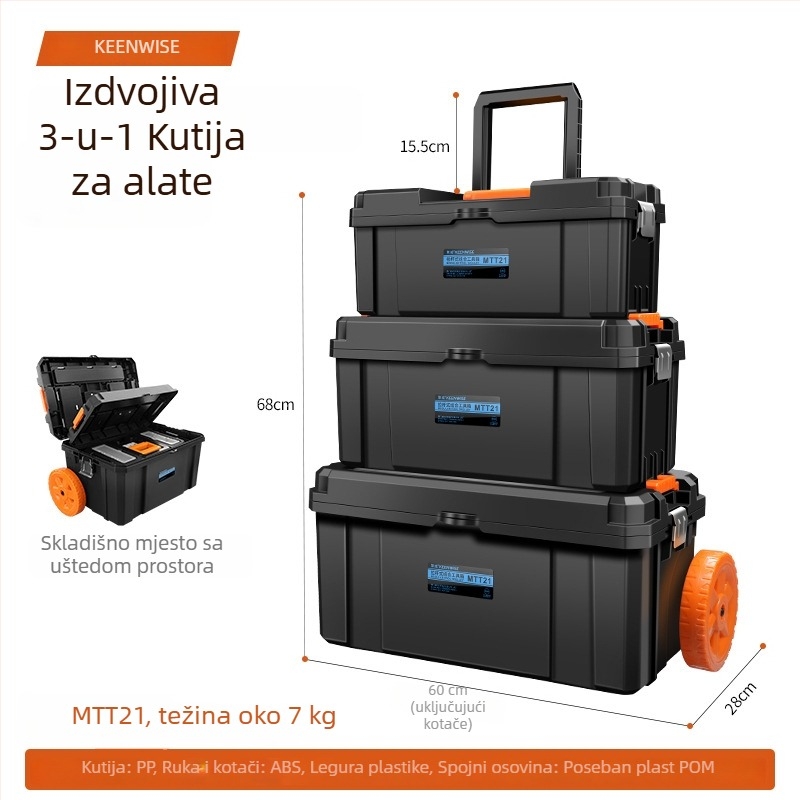 Qingwei Kolica kutija alata – Slojeviti dizajn, Višestruko spremanje alata, Kutija za alat i popravke, Električarski sanduk
