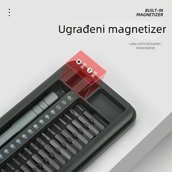 Višenamjenski set alata za popravak računala, naočala i mobitela – 26 dijelova, 4 mm bitovi, magnetski, od S2 alata čelika, bez izolacije
