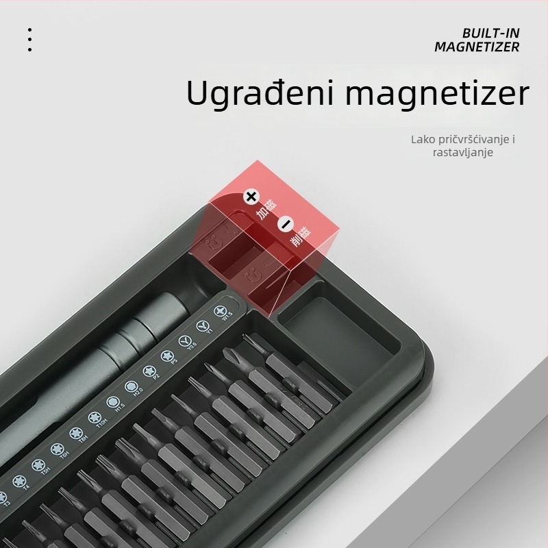 Višenamjenski set alata za popravak računala, naočala i mobitela – 26 dijelova, 4 mm bitovi, magnetski, od S2 alata čelika, bez izolacije
