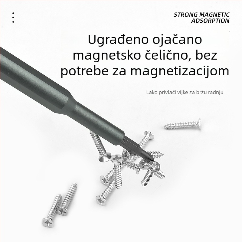 Višenamjenski set alata za popravak računala, naočala i mobitela – 26 dijelova, 4 mm bitovi, magnetski, od S2 alata čelika, bez izolacije