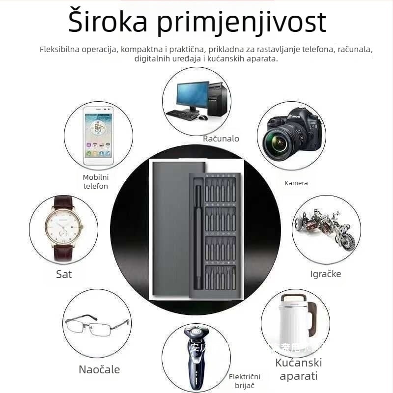 Sheng bangrong All-in-One set odvijača za popravak računala, 24 dijela, karbonska čelika