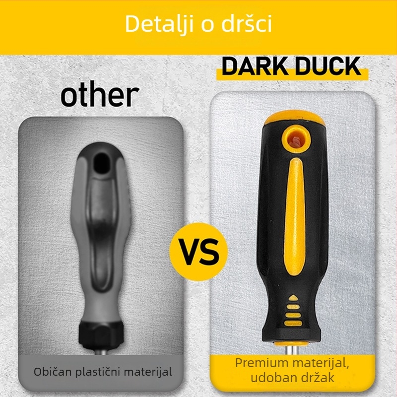 DARK DUCK 53-dijelni set bitova za odvrtanje, magnetski, čelik krom-vanadij Cr_V, ručni prijenosni komplet za drvne obradu i popravke u višenamjenskoj kutiji alata