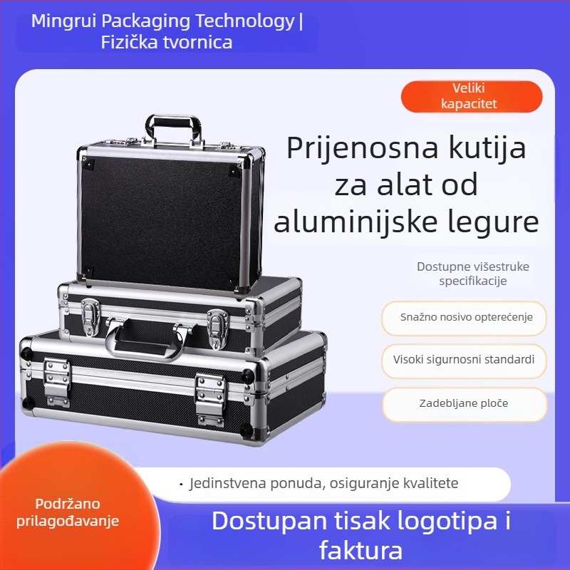 Veliki aluminijski kovčeg za alate s ključem, za instrumente i opremu