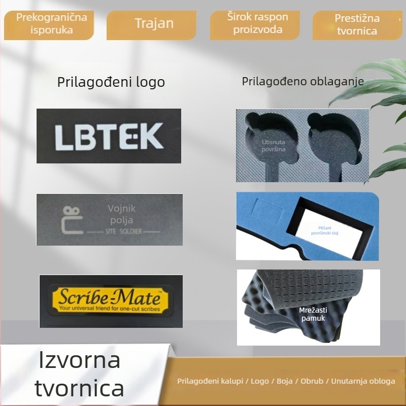 Shun zhuo Čvrsta ABS plastična kutija za alat, vodootporna, nosivost 50 kg, unutarnja podstava od pjene i EVA, prijenosna kutija za skladištenje
