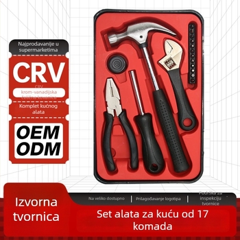 Golden Snail 17-dijelni set ručnih alata s prijenosnom kutijom za kućne popravke, čelik krom-vanadij
