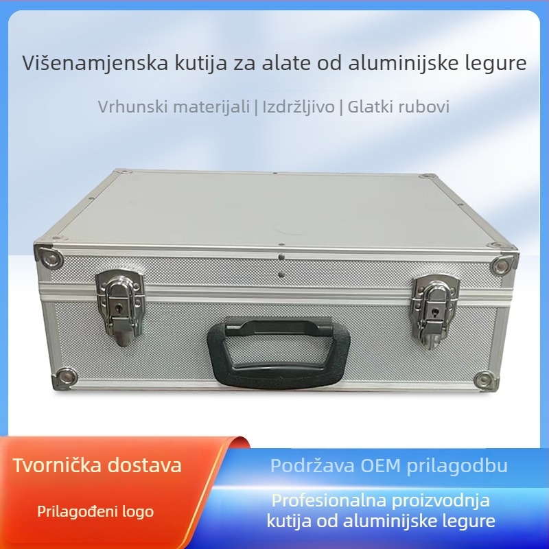 Aluminijska kutija za alate, pravokutnog oblika, višenamjenska s kotačićima i zaključavanjem na kod