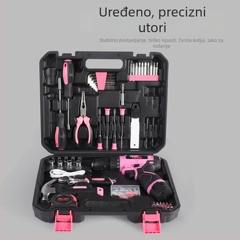Eurokingtools set alata u kutiji, karbonska čelika, 152 dijela, serija električnih bušilica, za kućne popravke i drvorezbarstvo