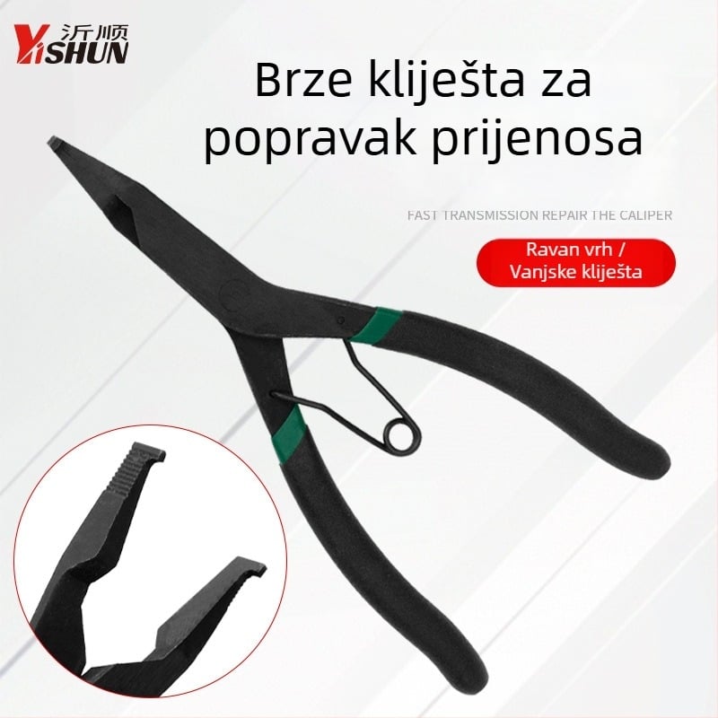 Circlip kliješta za ravni osovinski dio s plosnatim nosom — Yishun; promjer glave: 1; kut glave: 0; zamjena glave nije moguća.