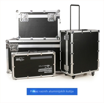 Kutija alata od aluminijske legure s vučnom ručkom – flight case, prijenosna kutija za alate za medicinsku opremu, mogućnost tiskanja logotipa