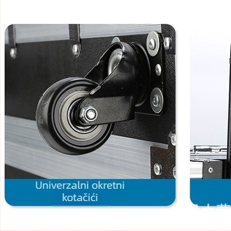 Kutija alata od aluminijske legure s vučnom ručkom – flight case, prijenosna kutija za alate za medicinsku opremu, mogućnost tiskanja logotipa