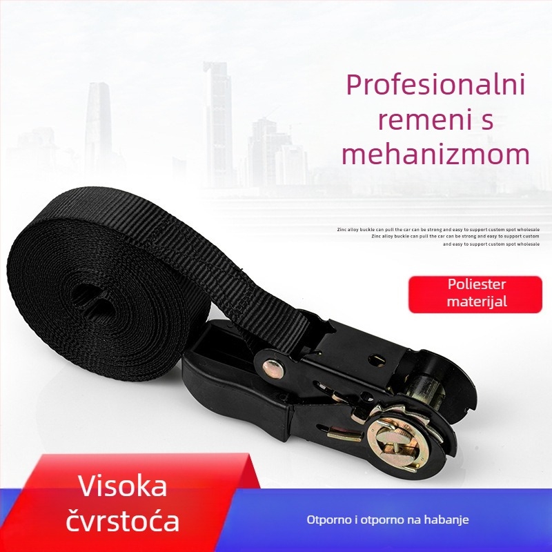 Remen za stezanje s ratchet mehanizmom i automatskim zaključavanjem, širok i čvrst za motociklističku prtljagu