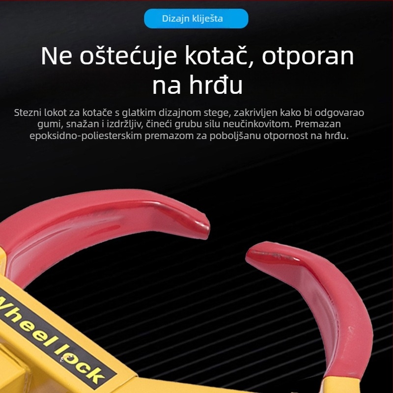 Katanac za kotač automobila, 304 nehrđajući čelik, cilindar protiv provale