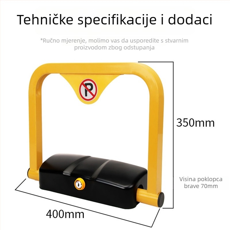 Elektronički sigurnosni zasun za parkiranje automobila s daljinskim upravljanjem – Silver Rainbow, željezno tijelo, model vrata, za privatne automobile, podzemna garaža