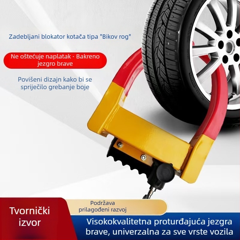 Zaključavanje automobilskih guma - model 7994, materijal: čelik-plastika, cilindar: legura, kompatibilan s automobilom