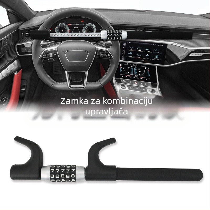 Brava za volan automobila s lozinkom – legura, univerzalna za vozila, U-oblik dizajn, model CH1049