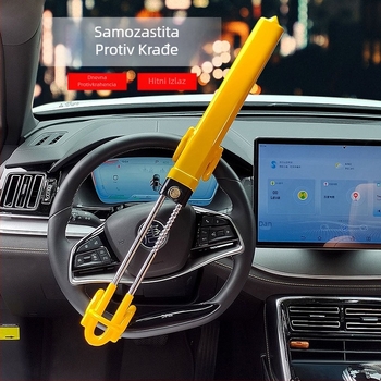 Katanac za volan automobila, U-oblik s dvostrukim kukama, aluminijska legura, bakreni cilindar, regulabilni teleskopski mehanizam