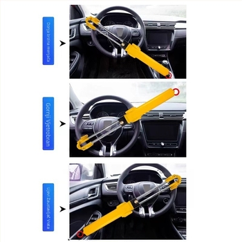 Katanac za volan automobila, U-oblik s dvostrukim kukama, aluminijska legura, bakreni cilindar, regulabilni teleskopski mehanizam