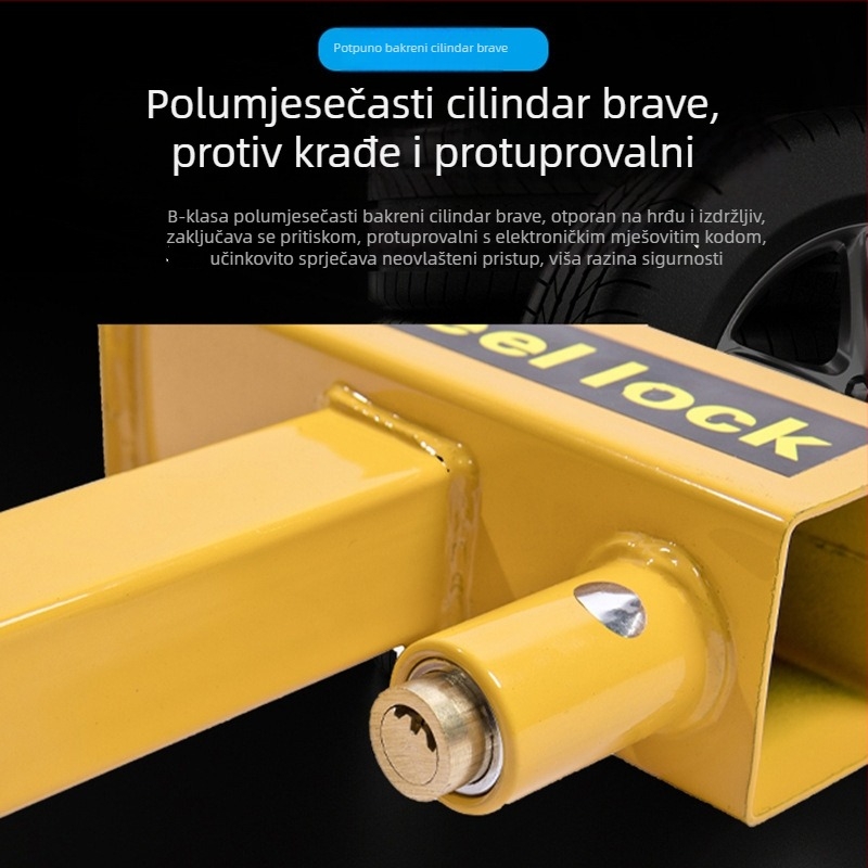 Katanac za auto kotač, čvrsti klip-tip brave, od nehrđajućeg čelika 304, protivkrađa, cilindar anti-pry, regulator 9–12 rupa, kompatibilan s većinom modela automobila