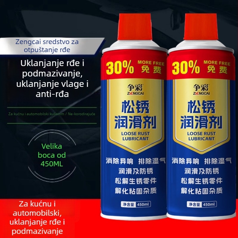 Lubrikant za uklanjanje hrđe i sprej protiv hrđe za brave na automobilu i vijke – višenamjenski, formulacija na bazi konzervansa • rok trajanja 3 godine • ISO 9001