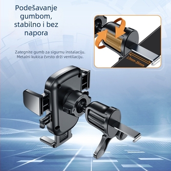 Držač za telefon za automobilsku ventilaciju, univerzalni plastični nosač s automatskim zaključavanjem i nosač navigacije