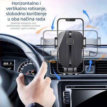 Držač za telefon za automobilsku ventilaciju, univerzalni plastični nosač s automatskim zaključavanjem i nosač navigacije