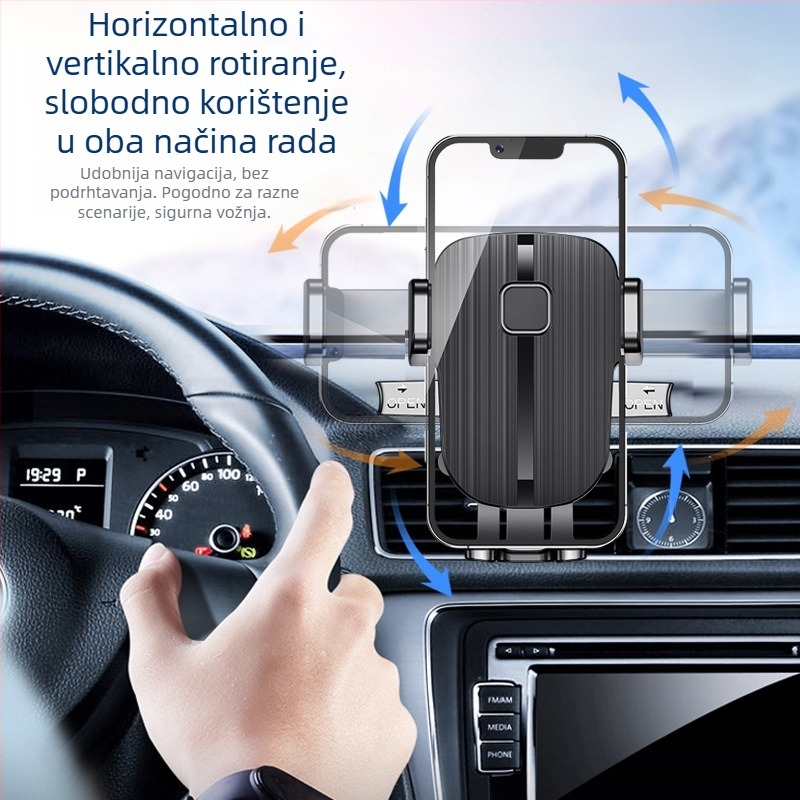 Držač za telefon za automobilsku ventilaciju, univerzalni plastični nosač s automatskim zaključavanjem i nosač navigacije