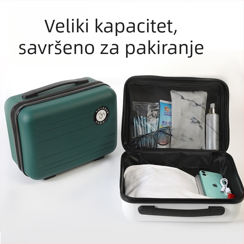 PP kozmetička torbica s jednostranim kotačićima, zatvarač, ultralakаna, 235 g; za pohranu i nošenje na putovanju