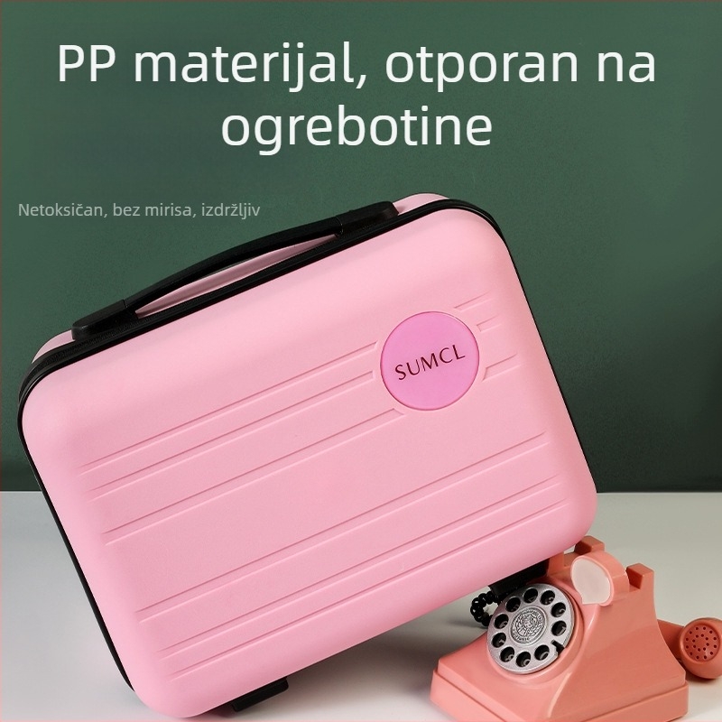PP kozmetička torbica s jednostranim kotačićima, zatvarač, ultralakаna, 235 g; za pohranu i nošenje na putovanju