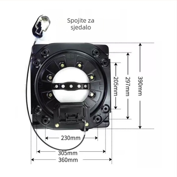 Sjedalna baza s 90° zaključavanjem, univerzalna kompatibilnost; model: Pull wire rotating chassis; materijal: čelik; marka: Shengrong