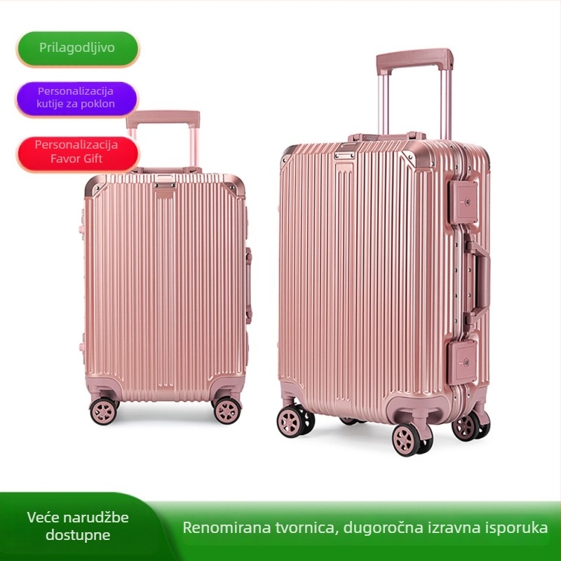 Kofer s aluminijskim okvirom, ABS+PC kućište, TSA kombinacijska brava, univerzalni kotači, 2,8 kg