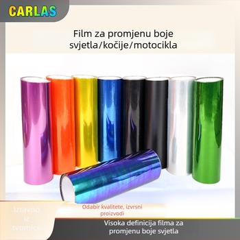 Fleksibilni film za svjetla automobila s promjenom boje, PVC materijal, naljepnica za montažu, prilagodljivo, pogodno za farove, staklo i glatke površine.