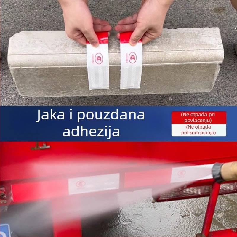Reflektirajuća upozoravajuća naljepnica za vozila – pričvršćivanje usisnom čašicom – uzorak: upozoravajući znakovi – noćna vidljivost