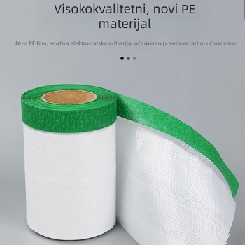 Maskirajuća folija za dekoraciju i auto popravke, debljina 0.6–0.7 mm, papir+PE film, ljepilo na bazi vode, širine 55/90/110/220 cm, duljine 10/16 m