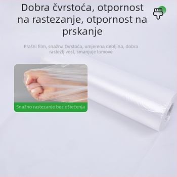 PE film za zaštitu od prašine za namještaj i garderobu, bez ljepila, papirno jezgro, debljina 0,6, za maskiranje i zaštitu