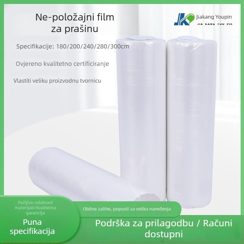 PE film za zaštitu od prašine za namještaj i garderobu, bez ljepila, papirno jezgro, debljina 0,6, za maskiranje i zaštitu