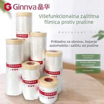 Jednokratna prozirna maskirajuća folija za lakiranje automobila i uređenje namještaja, PE, 7,5 μm, 95% propusnost svjetla, ljepilo osjetljivo na pritisak, visoka viskoznost