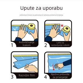 Jednokratna prozirna maskirajuća folija za lakiranje automobila i uređenje namještaja, PE, 7,5 μm, 95% propusnost svjetla, ljepilo osjetljivo na pritisak, visoka viskoznost