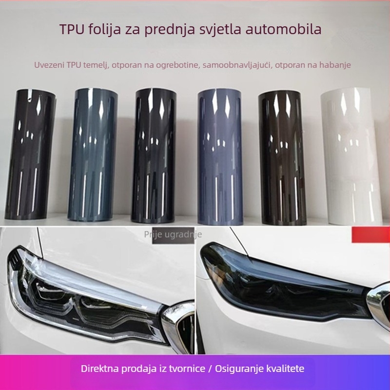 TPU film za prednja i stražnja svjetla automobila – zaštita od ogrebotina, promjena boje, prozirni film za prednja i stražnja svjetla, potamnjeni TPU