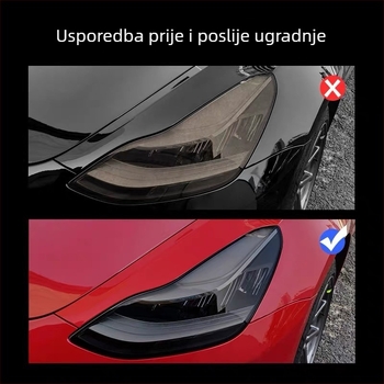 TPU zaštitni film za prednja i stražnja svjetla Tesla Model 3, Model Y, Model X i Model S – folija za promjenu boje, tamni efekt