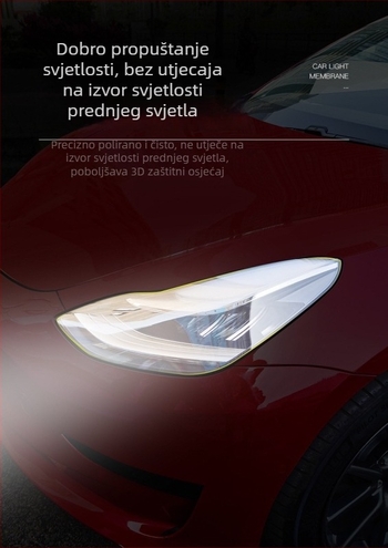 TPU zaštitni film za prednja i stražnja svjetla Tesla Model 3, Model Y, Model X i Model S – folija za promjenu boje, tamni efekt