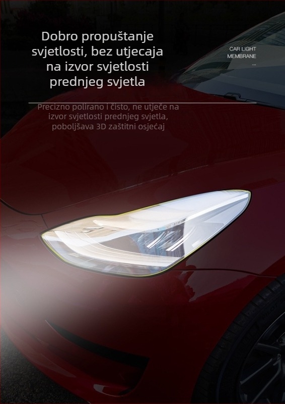 TPU zaštitni film za prednja i stražnja svjetla Tesla Model 3, Model Y, Model X i Model S – folija za promjenu boje, tamni efekt