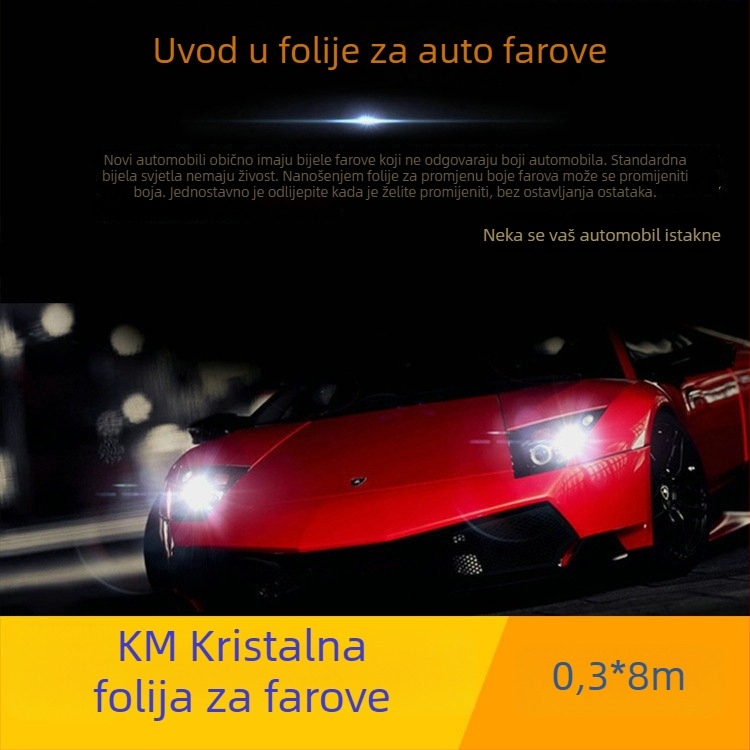 KM Redlon prozirni film za prednja i stražnja svjetla automobila, prozirni film za promjenu boje