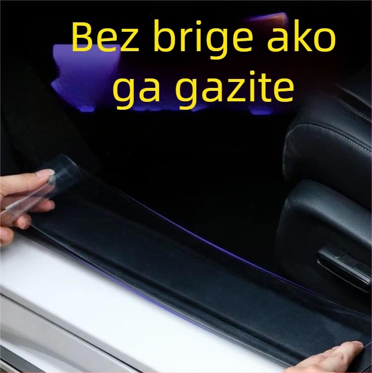 Unutarnji prag zaštitnik automobila – prozirna samoljepljiva naljepnica s teksturom kože nosoroga, za prtljažnik, stražnji dio i bočne ploče